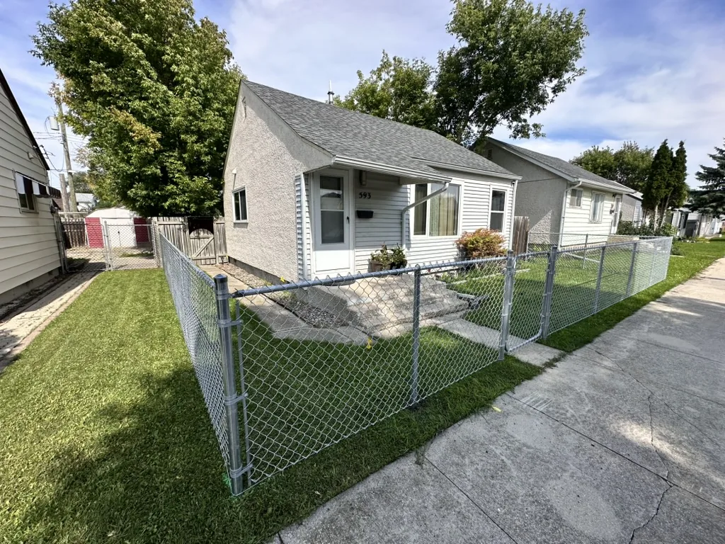 Galvanized chain link front yard