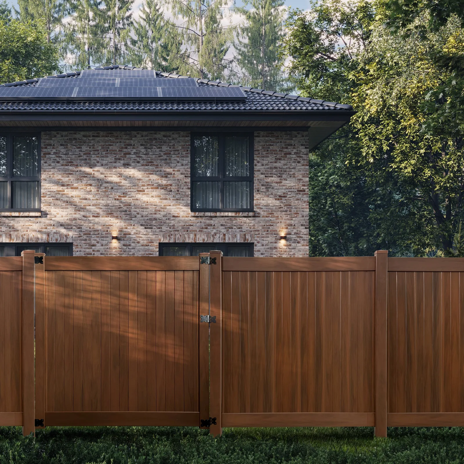 Brown mangrove vinyl fence