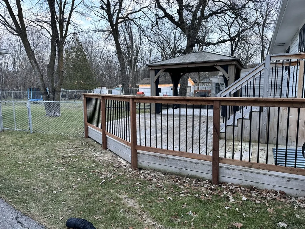 Wood privacy fence with galvanized posts