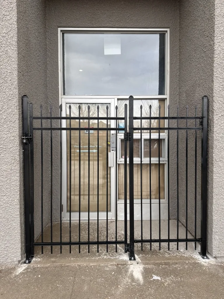 Classic black ornamental iron fence
